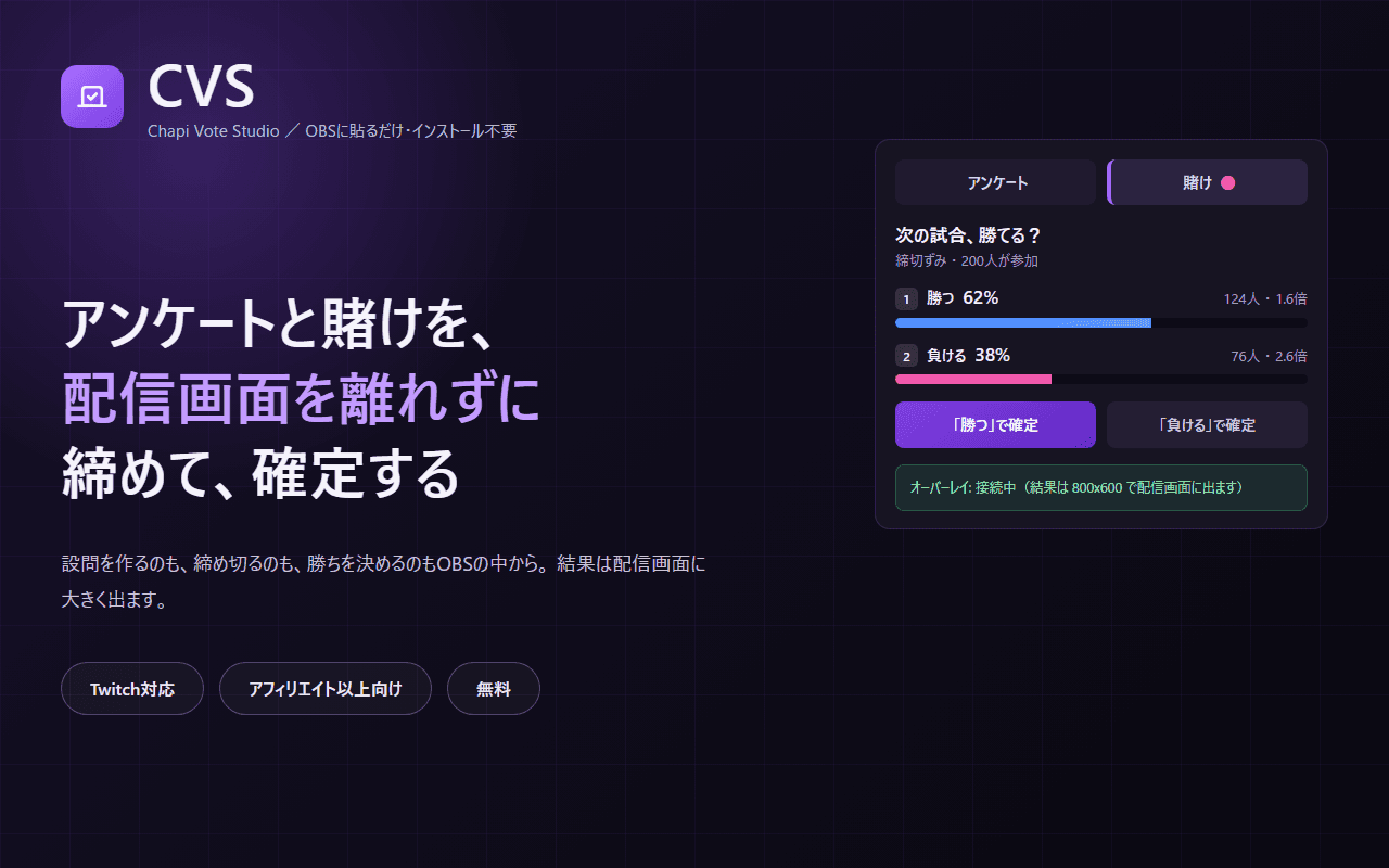 CVS(Chapi Vote Studio)の画面イメージ